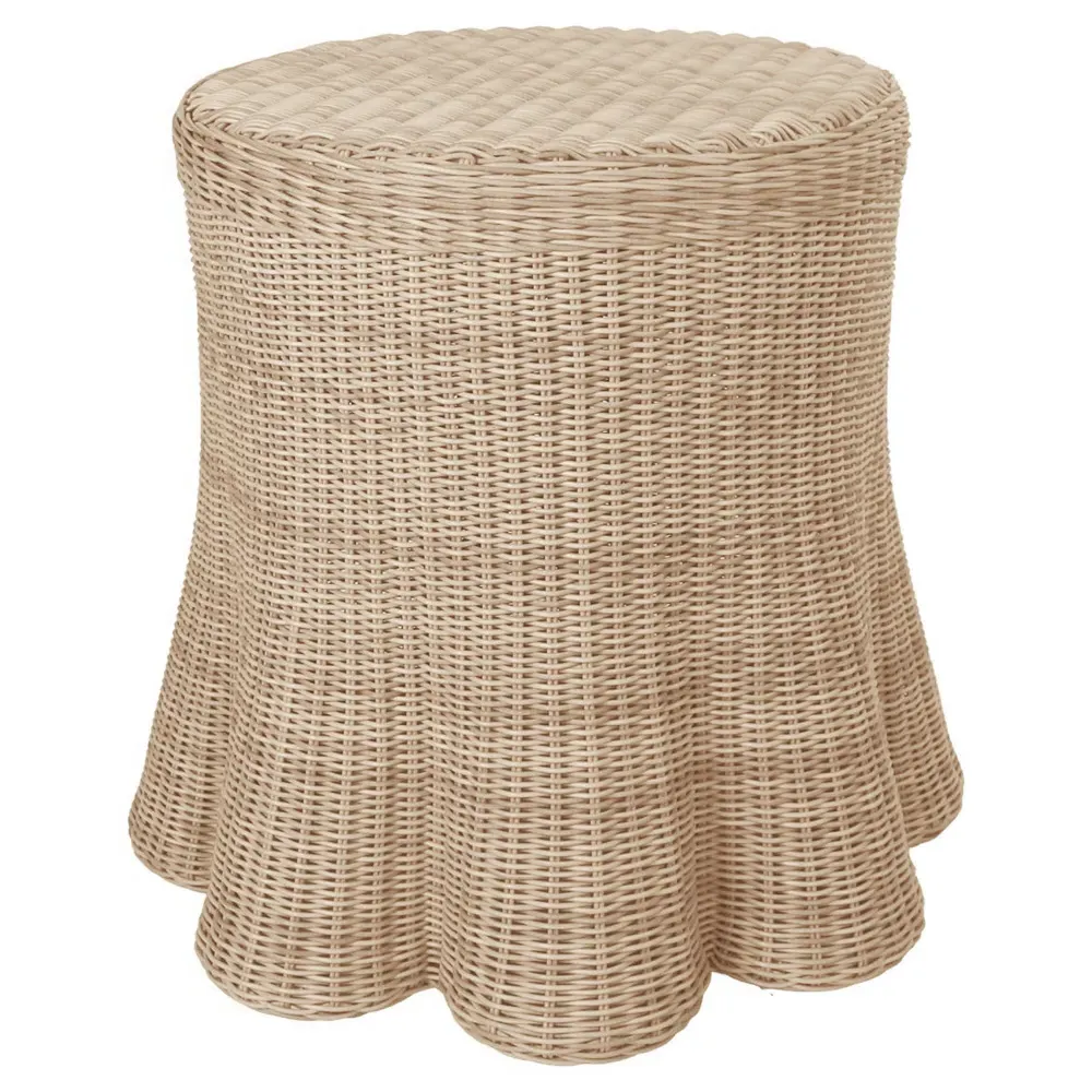 Bella Round Outdoor Side Table - Brown, Wicker image