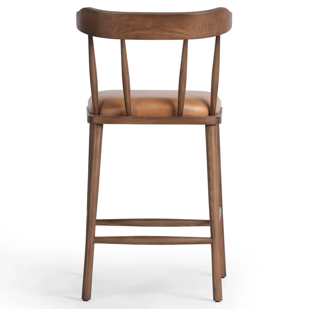 Bella Windsor Counter Stool - Brown, Leather