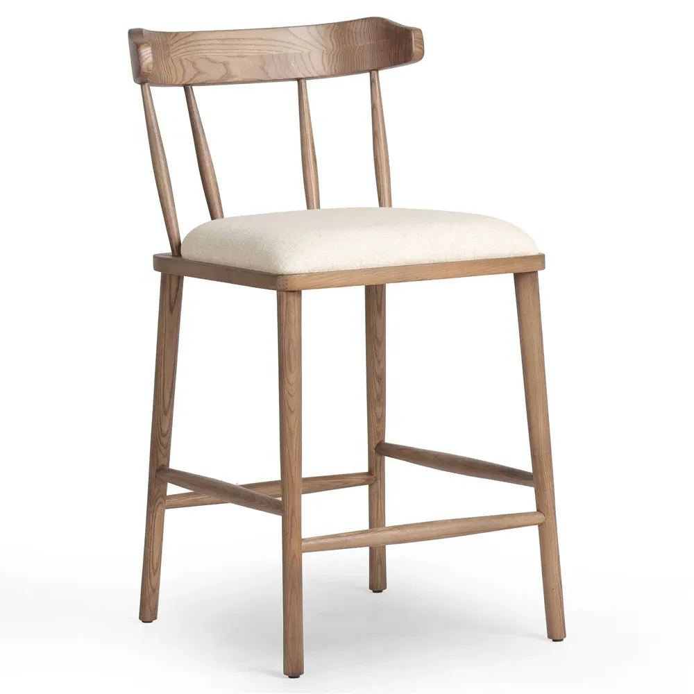 Bella Windsor Counter Stool - Cream, Ash Wood