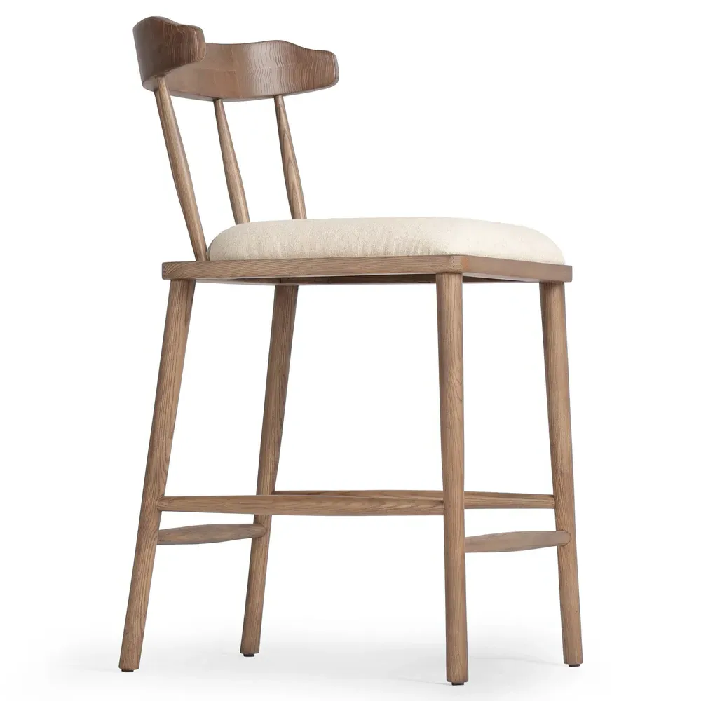 Bella Windsor Counter Stool - Cream, Ash Wood