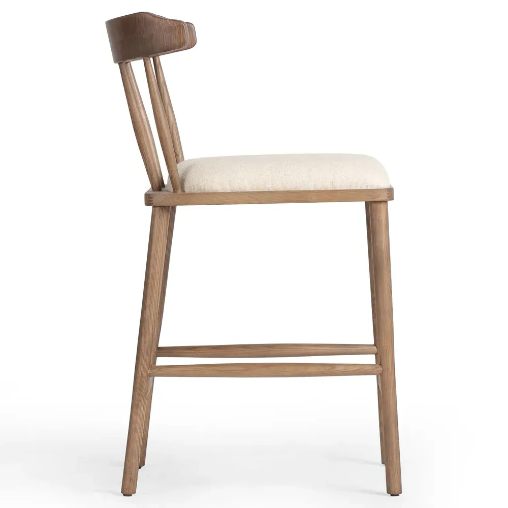 Bella Windsor Counter Stool - Cream, Ash Wood