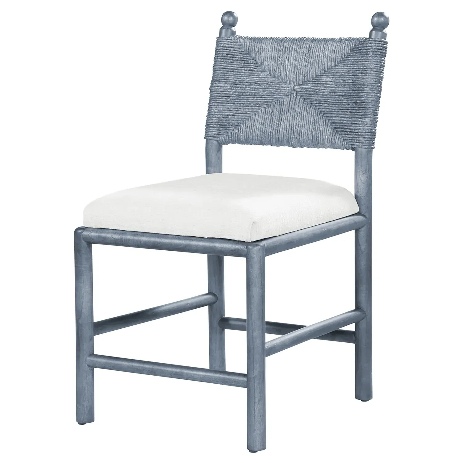 Bella Woven Rattan Dining Chair - Blue, Mindi Wood image