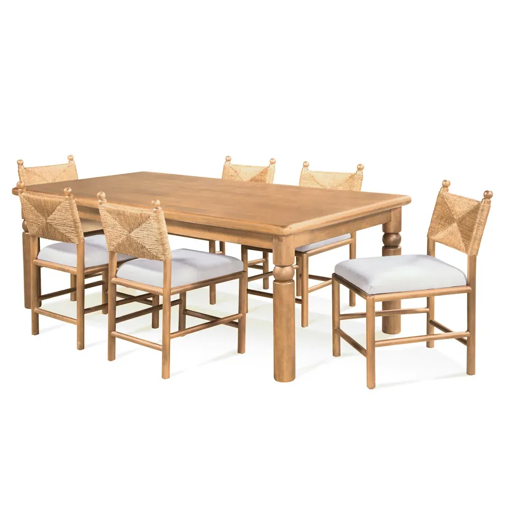 Bella Woven Rattan Dining Chair - Brown, Mindi Wood