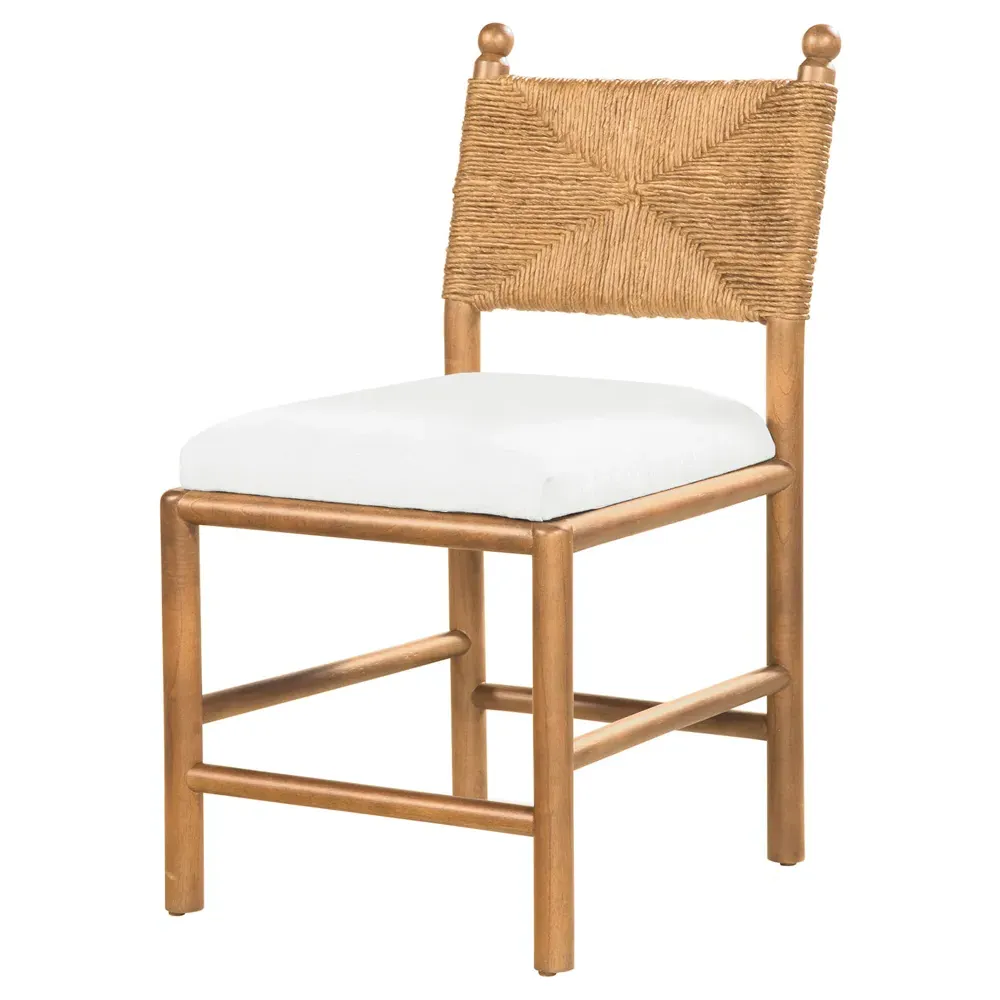 Bella Woven Rattan Dining Chair - Brown, Mindi Wood