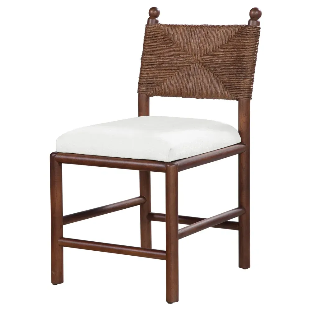 Bella Woven Rattan Dining Chair - Dark Brown, Mindi Wood