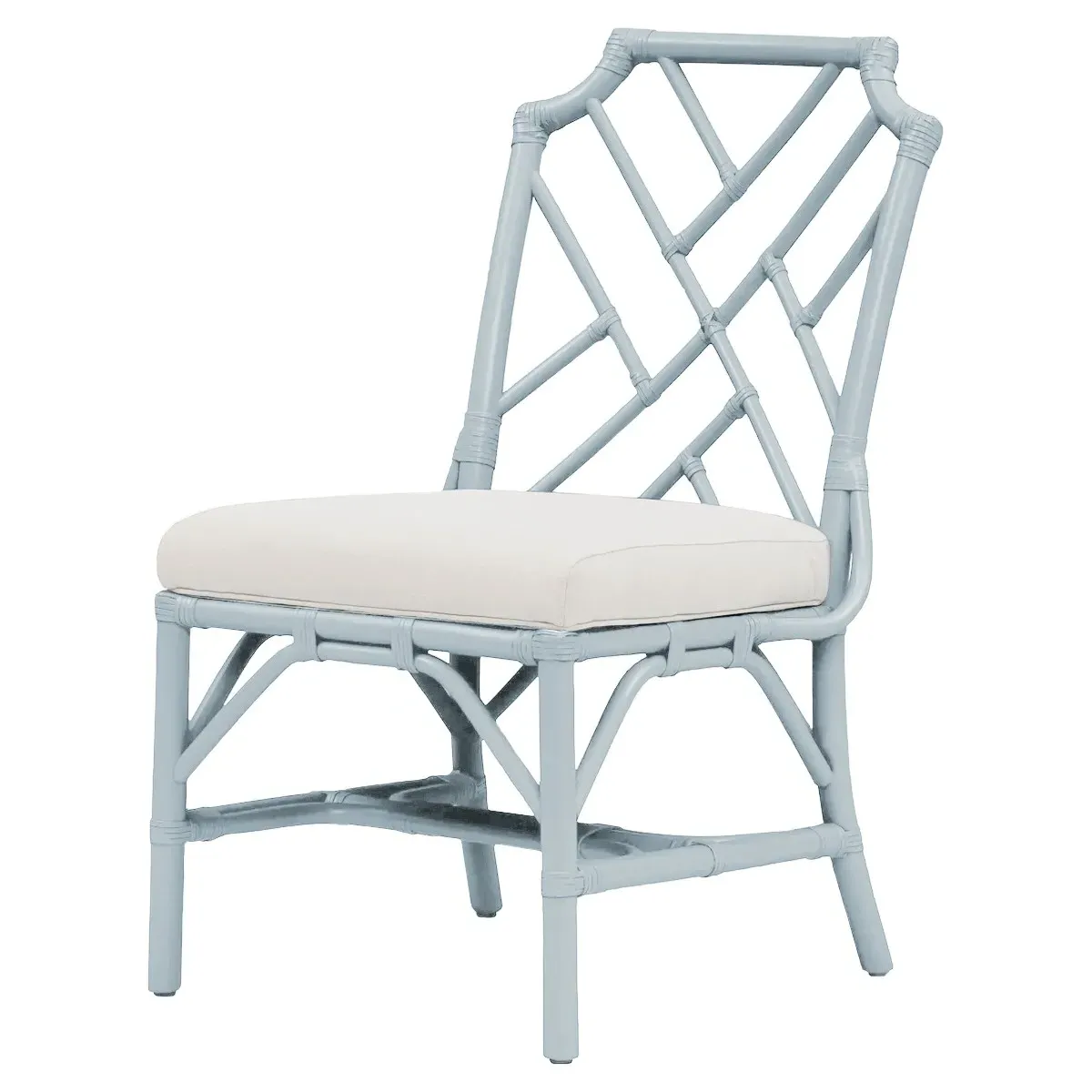 Bella Woven Rattan Dining Chair - Light Blue image