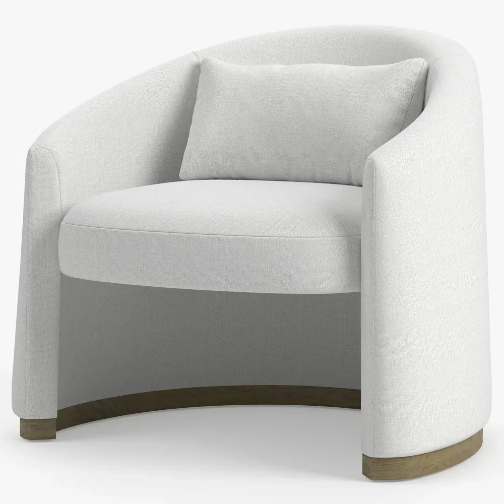 Bellamy Barrel Chair - Light Grey, Performance Fabric