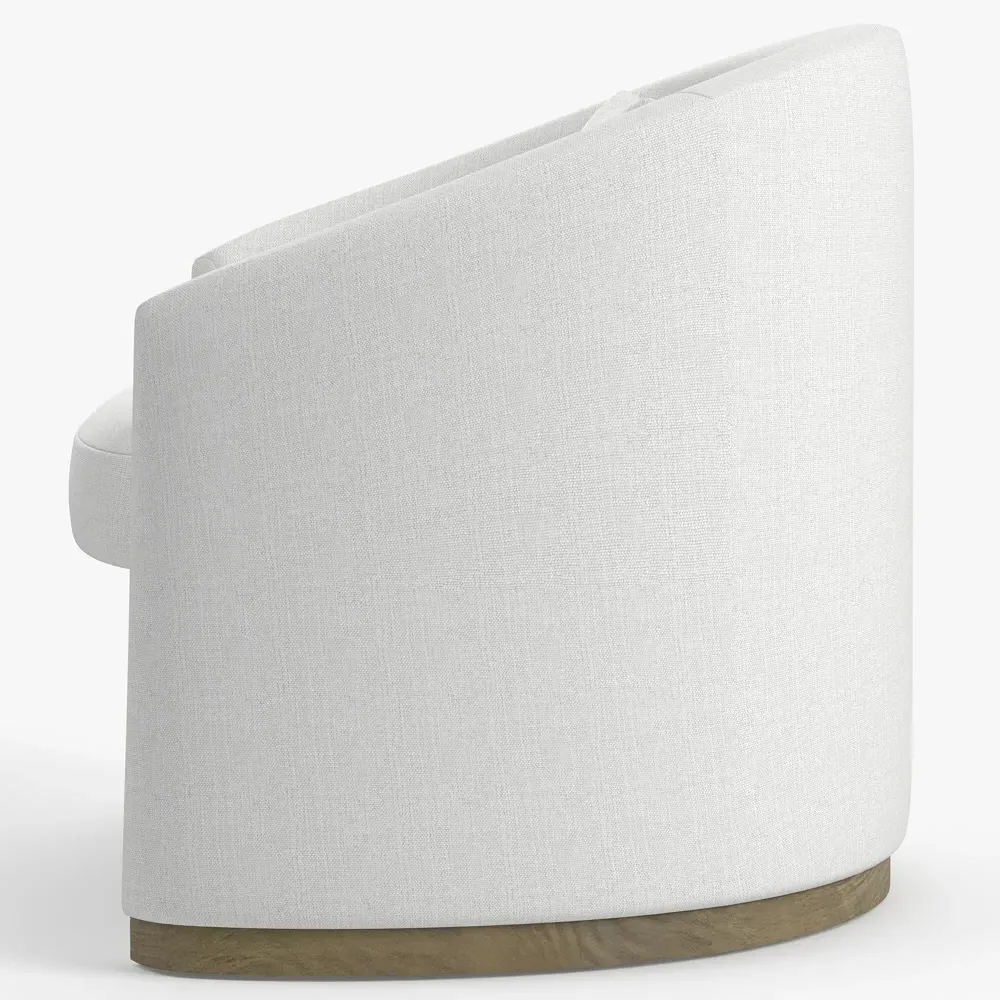 Bellamy Barrel Chair - Light Grey, Performance Fabric