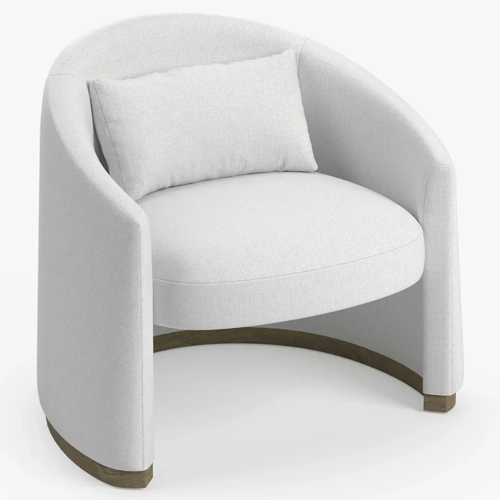 Bellamy Barrel Chair - Light Grey, Performance Fabric