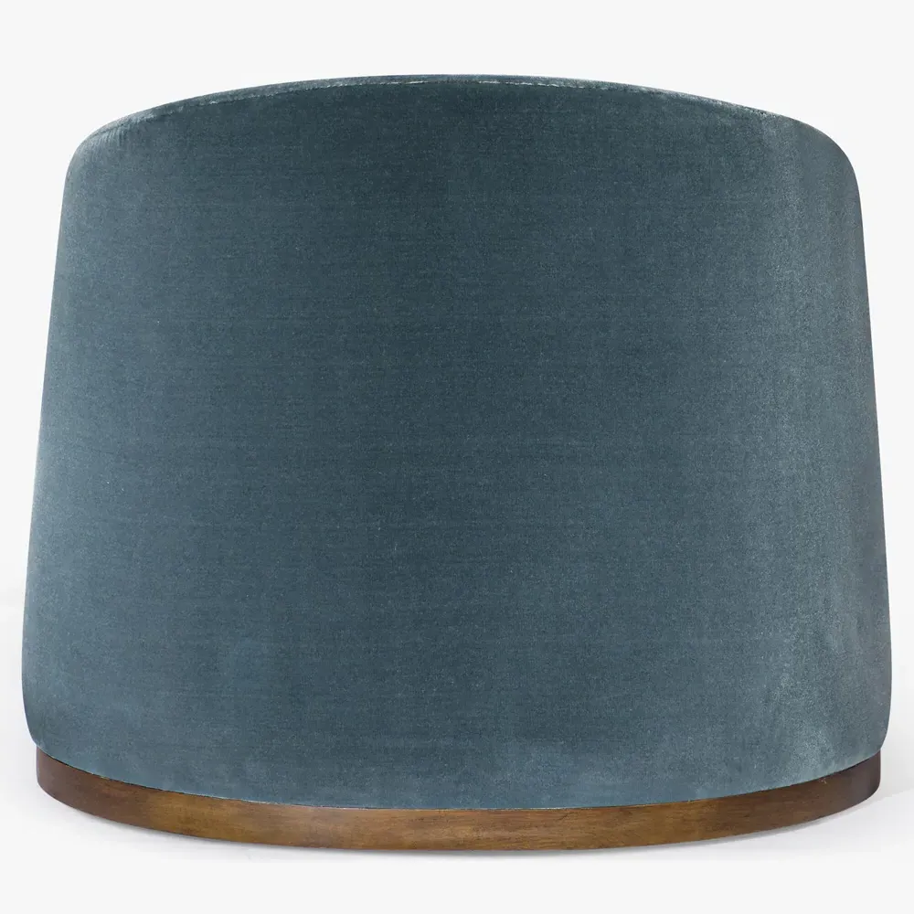 Bellamy Barrel Chair - Teal, Velvet Performance Fabric