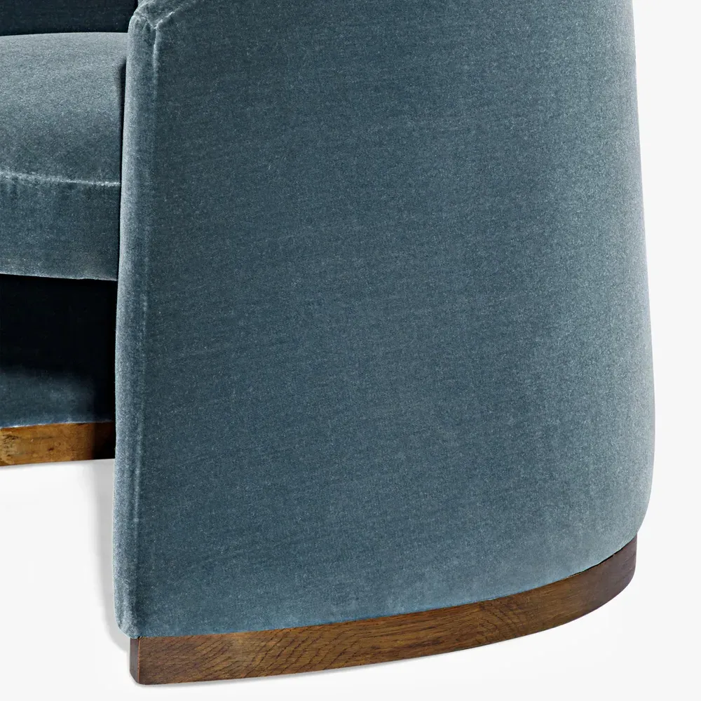 Bellamy Barrel Chair - Teal, Velvet Performance Fabric