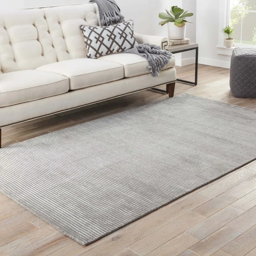 Belle 12'x15' Solid Rug - Ash Grey, Wool