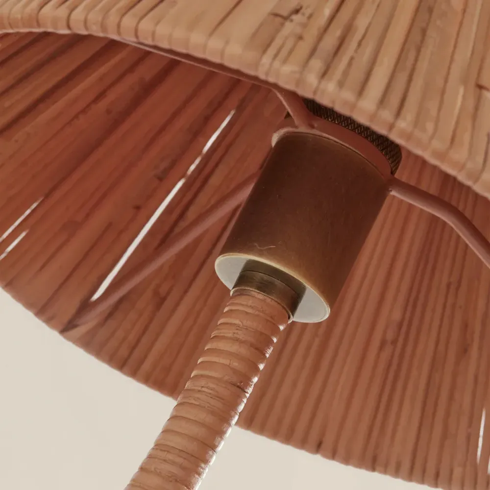 Belle Armed Wall Sconce - Natural, Rattan