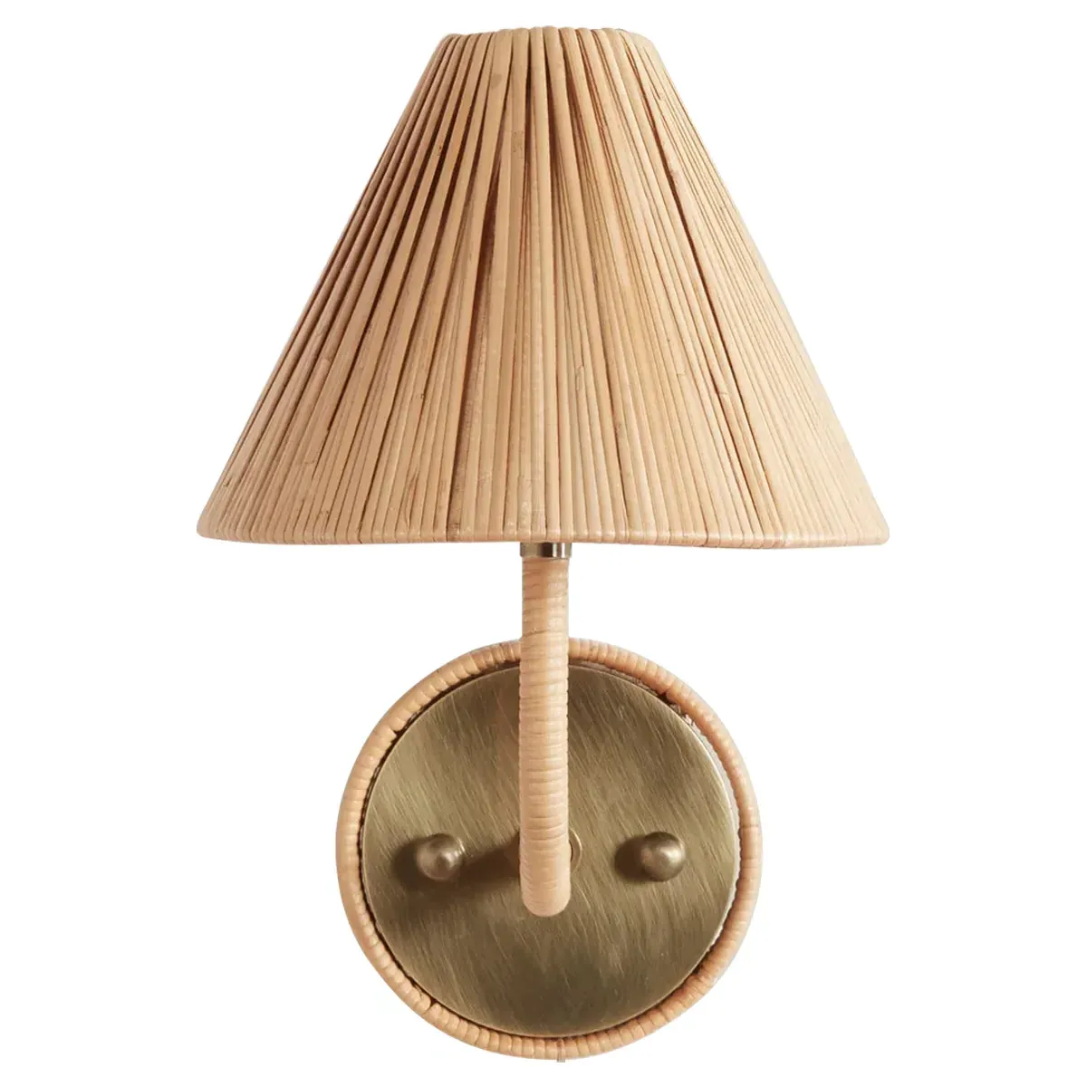 Belle Armed Wall Sconce - Natural, Rattan image