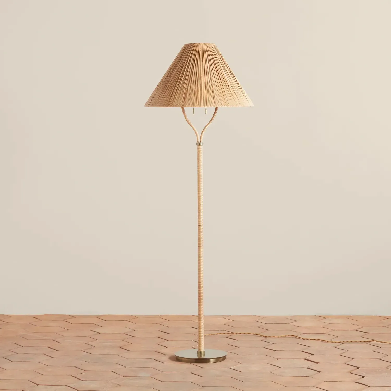 Belle Floor Lamp - Natural, Rattan