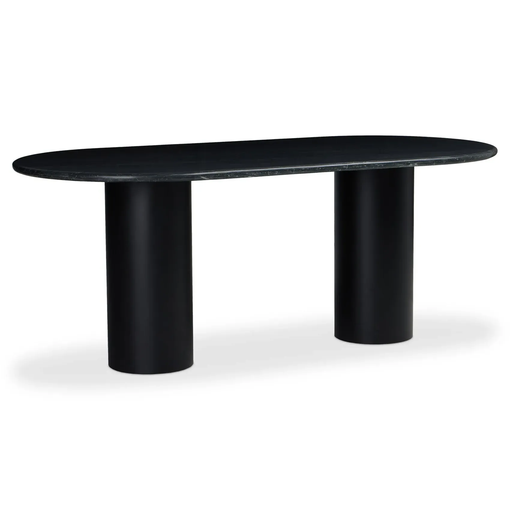 Belle Oval Dining Table - Black, Marble