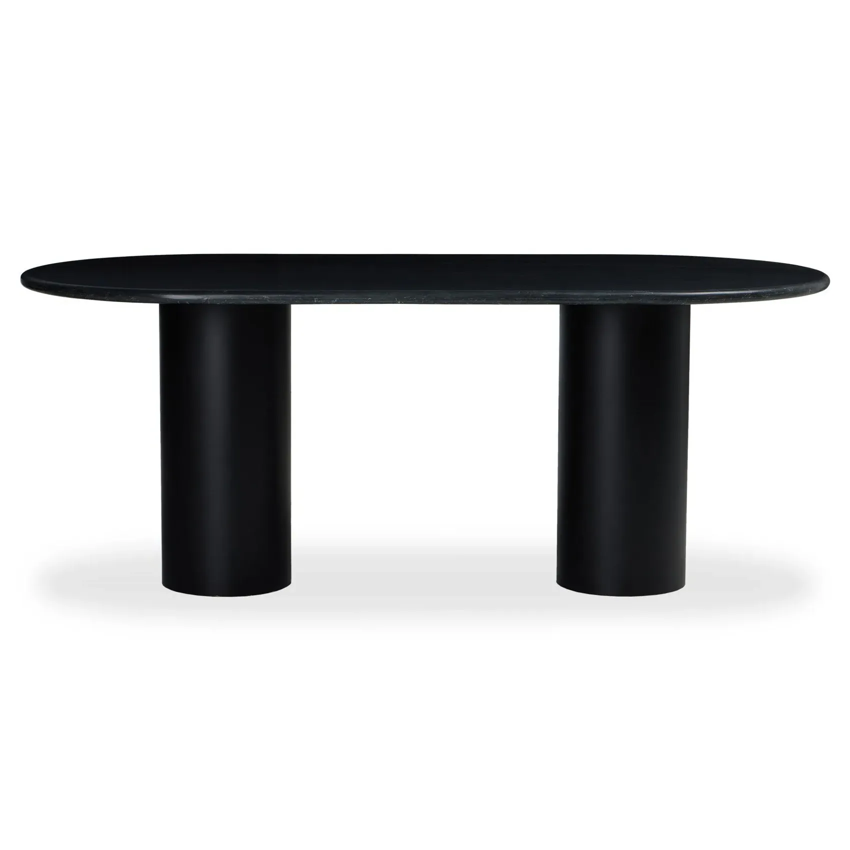Belle Oval Dining Table - Black, Marble