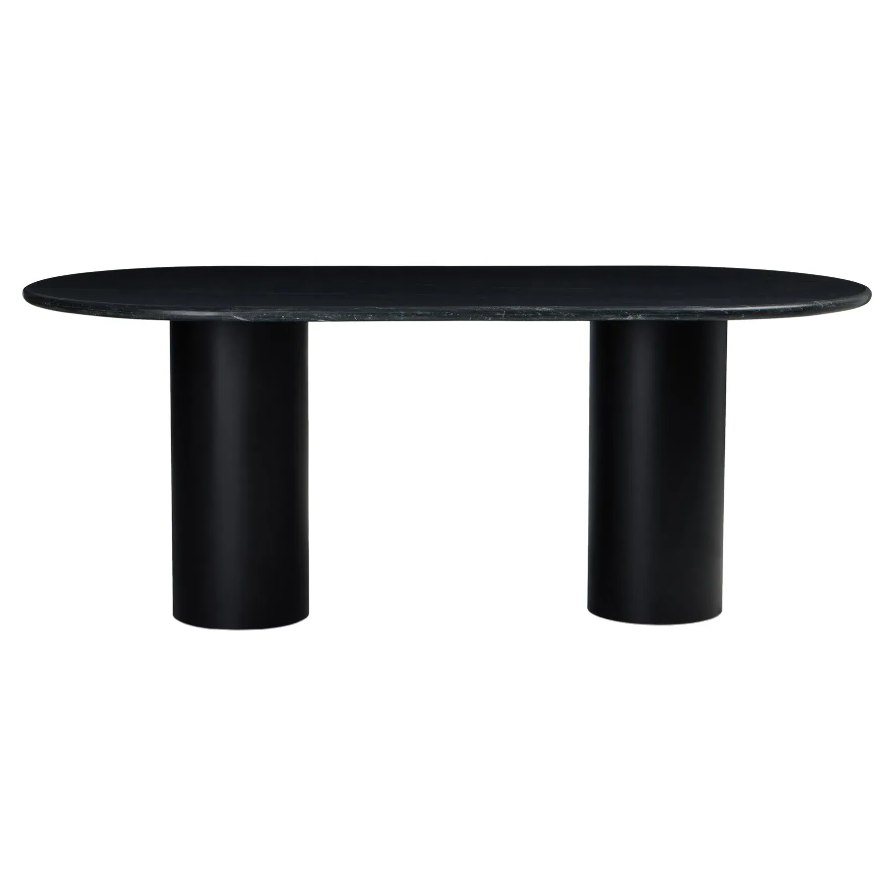 Belle Oval Dining Table - Black, Marble