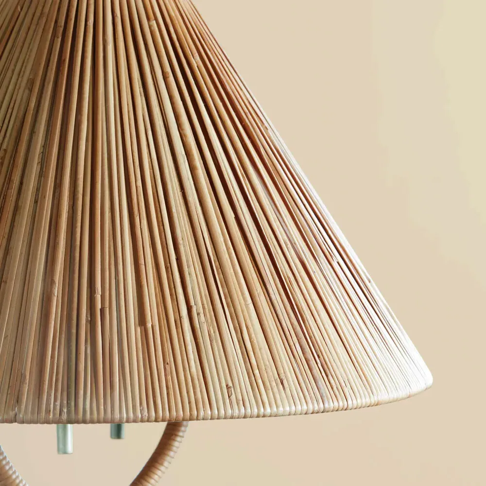 Belle Rattan Table Lamp - Natural, Brass