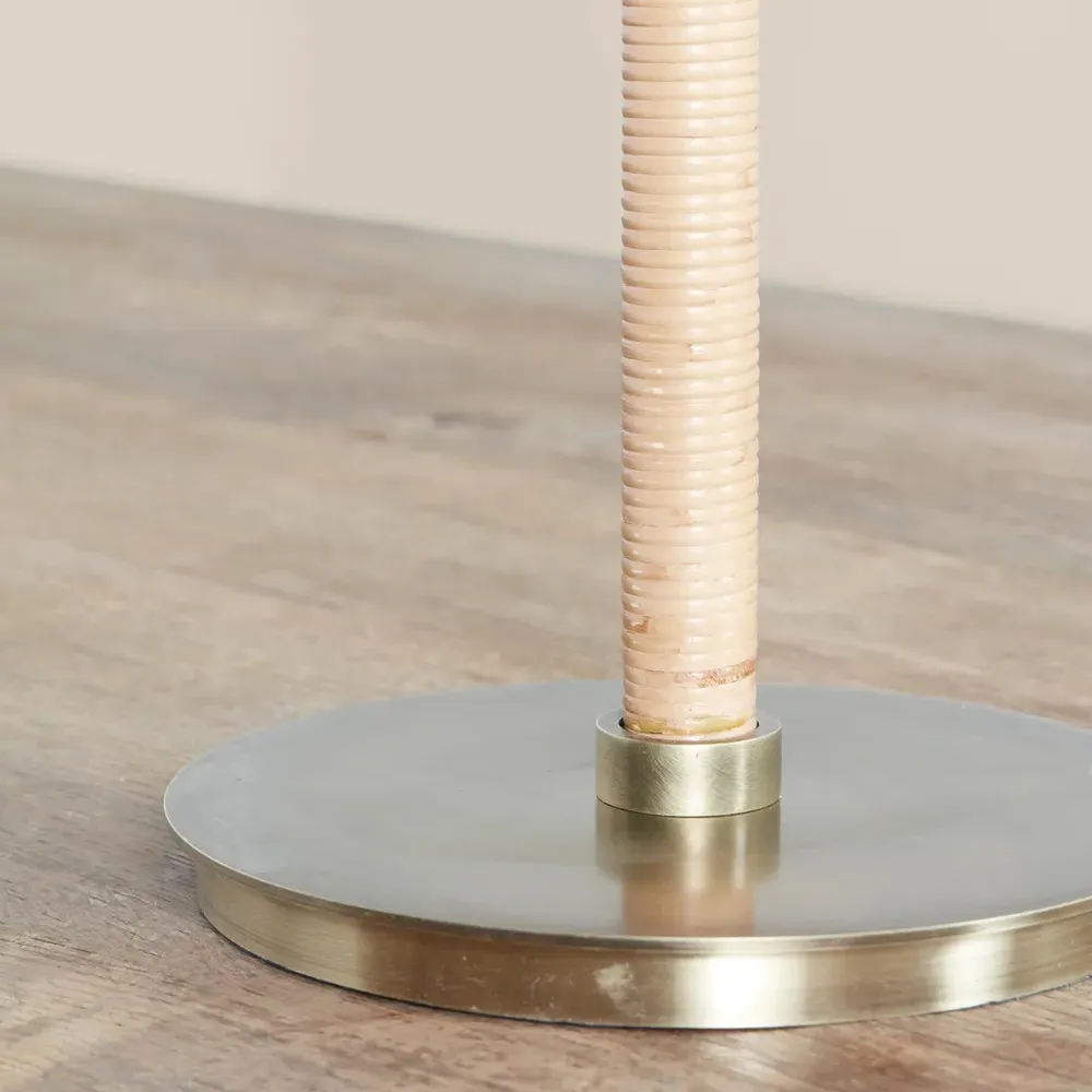 Belle Rattan Table Lamp - Natural, Brass