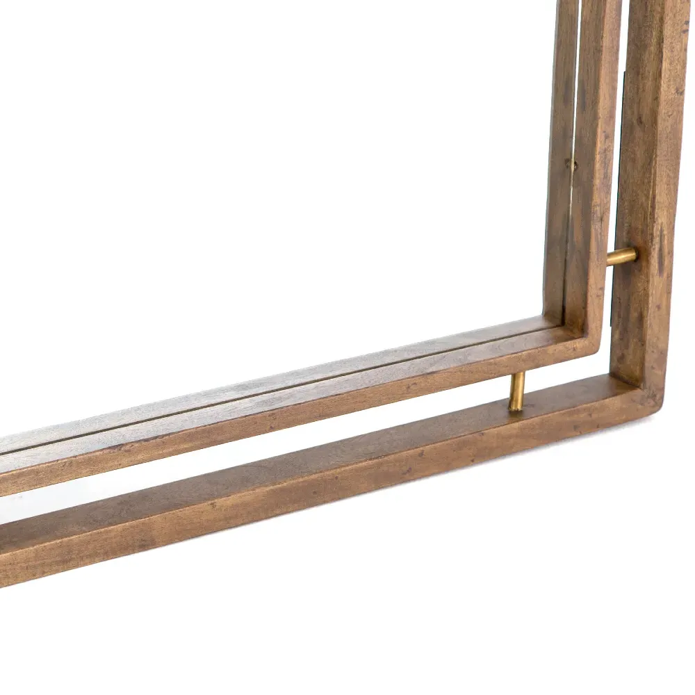 Belle Rustic Lodge Floor Mirror - Brown, Acacia Wood