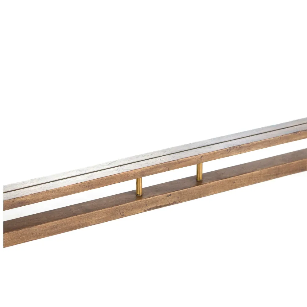 Belle Rustic Lodge Floor Mirror - Brown, Acacia Wood