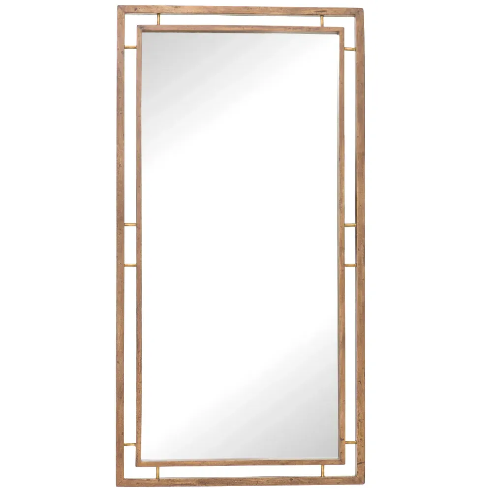 Belle Rustic Lodge Floor Mirror - Brown, Acacia Wood image