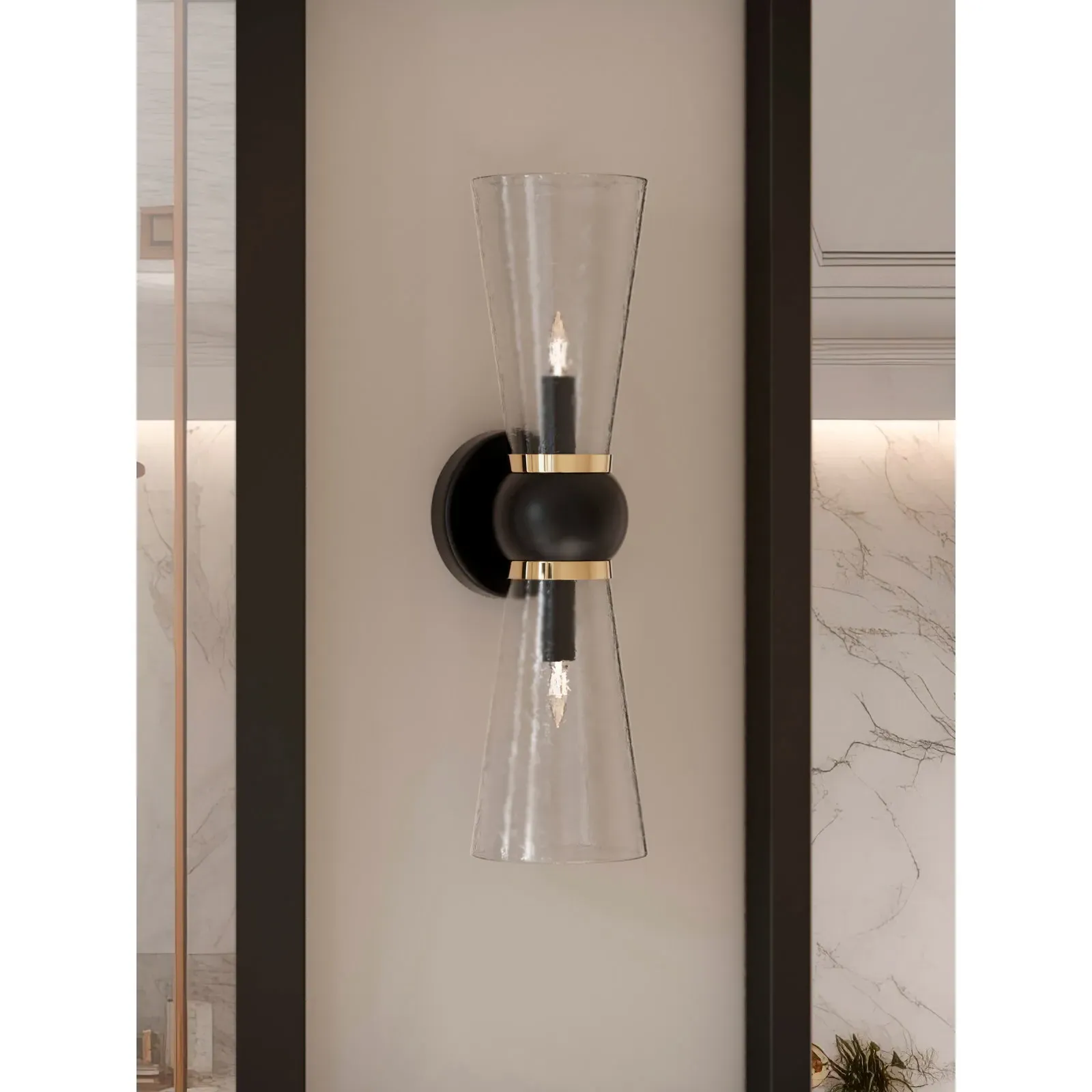 Bellini Bath Wall Sconce - Oil Rubbed Bronze, Glass