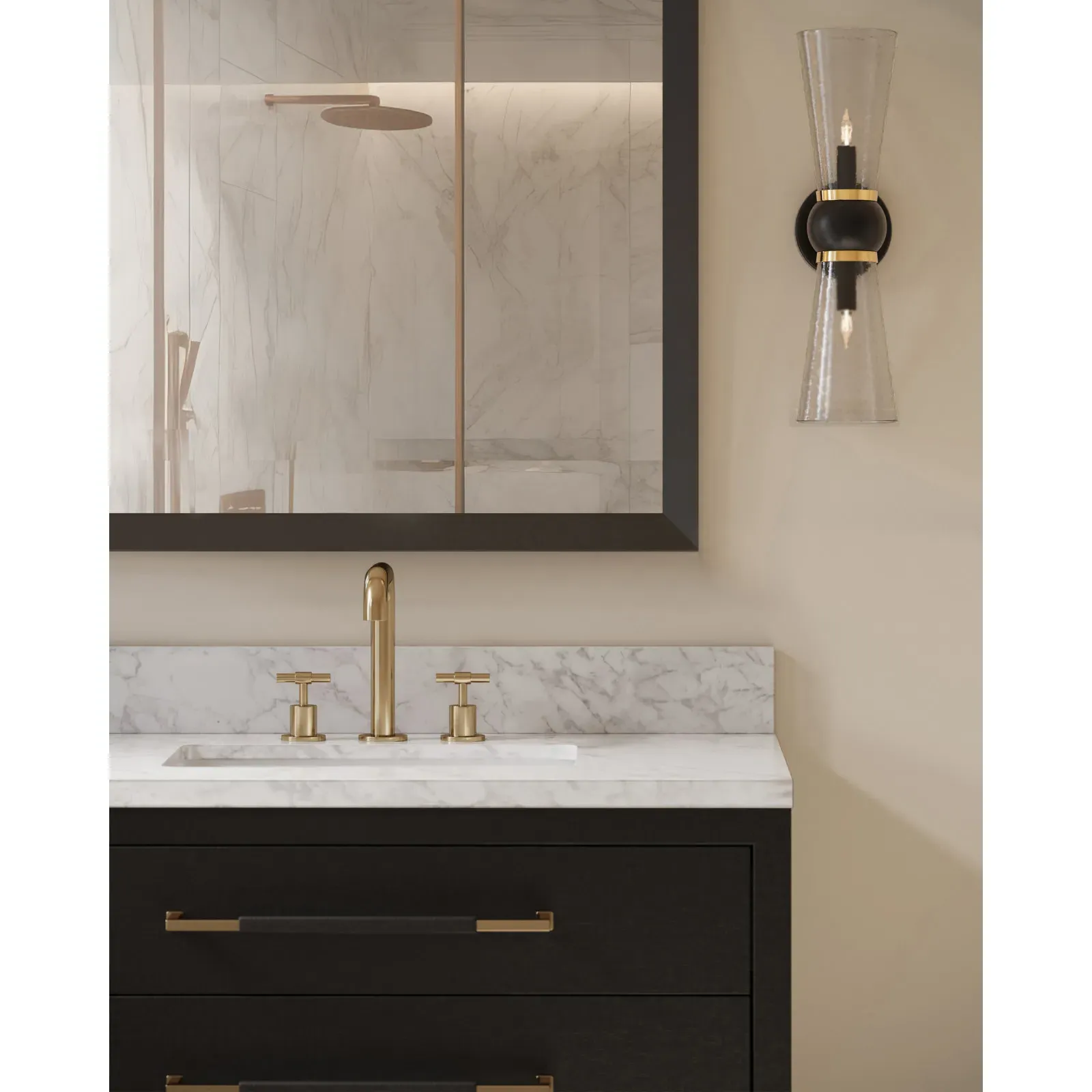 Bellini Bath Wall Sconce - Oil Rubbed Bronze, Glass