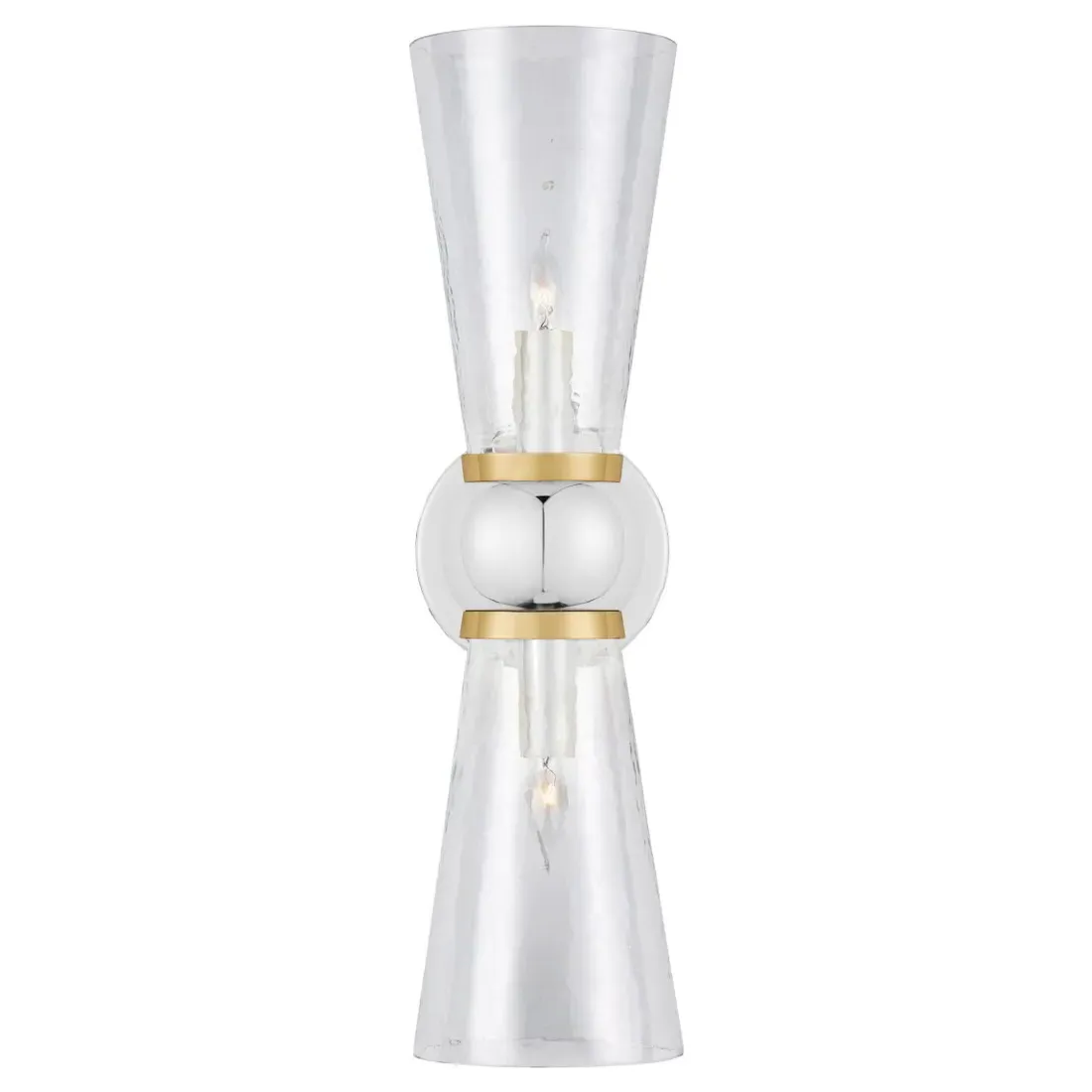 Bellini Bath Wall Sconce - Polished Nickel, Glass