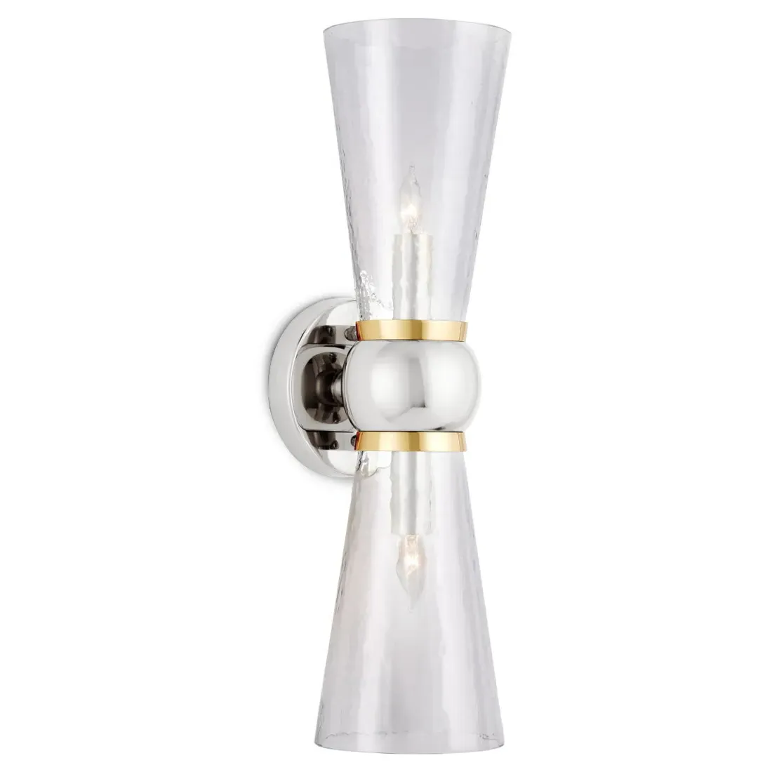 Bellini Bath Wall Sconce - Polished Nickel, Glass