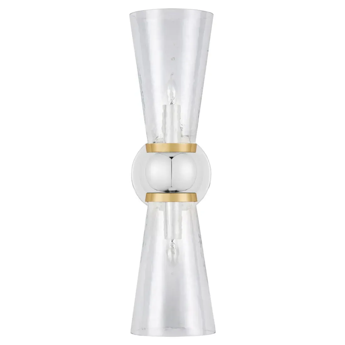 Bellini Bath Wall Sconce - Polished Nickel, Glass