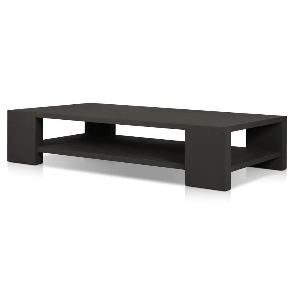 Benaiah Rectangular Outdoor Coffee Table - Black, Aluminum