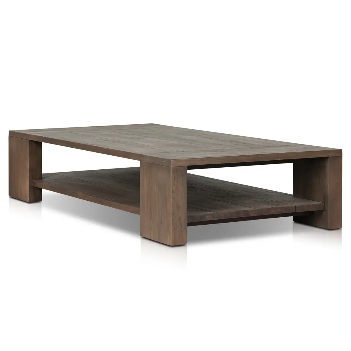 Benaiah Rectangular Outdoor Coffee Table - Brown, Teak