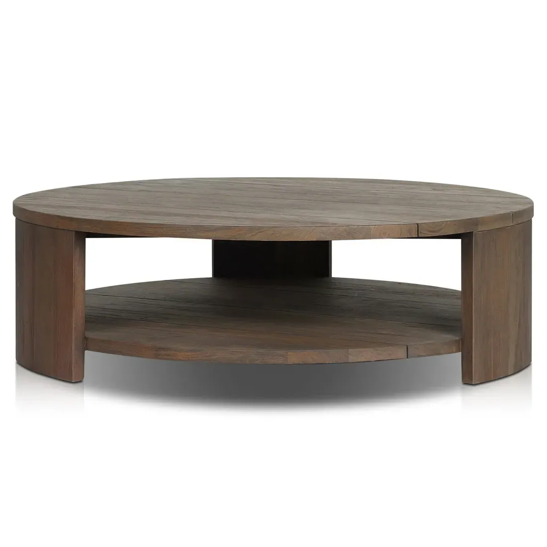Benaiah Round Outdoor Coffee Table - Brown, Teak