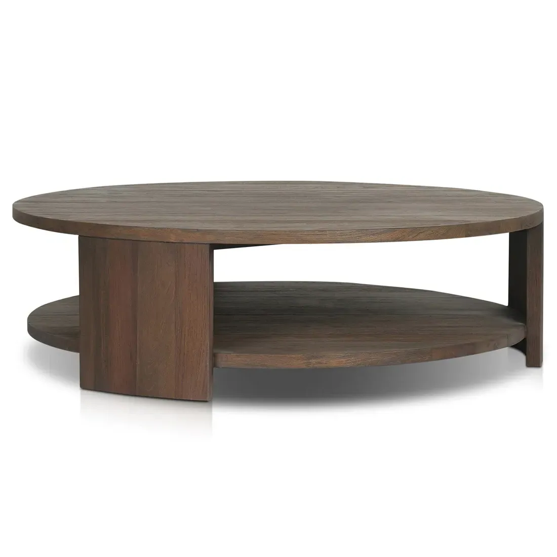 Benaiah Round Outdoor Coffee Table - Brown, Teak