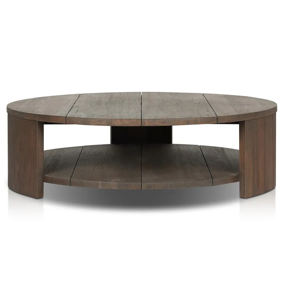 Benaiah Round Outdoor Coffee Table - Brown, Teak
