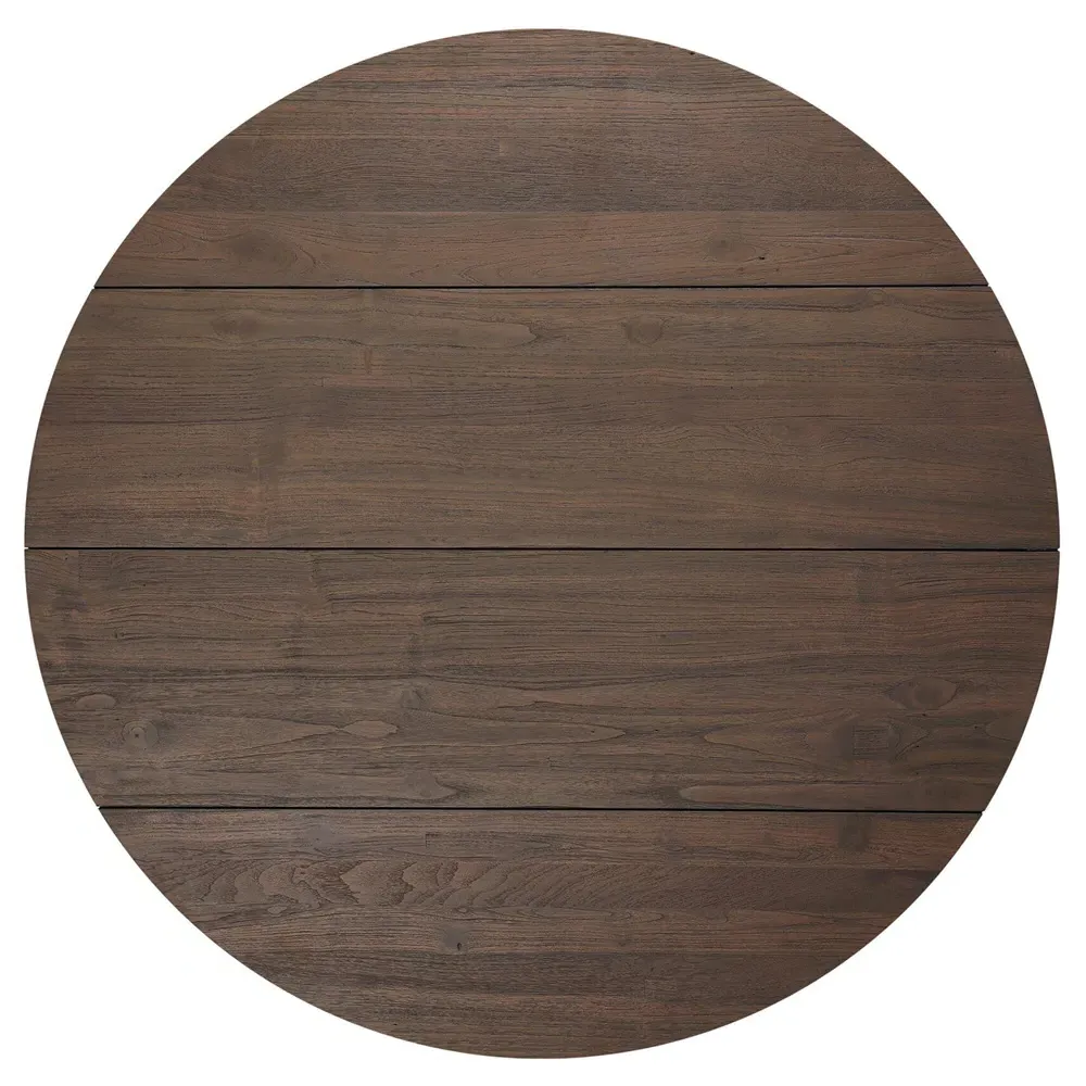 Benaiah Round Outdoor Coffee Table - Brown, Teak