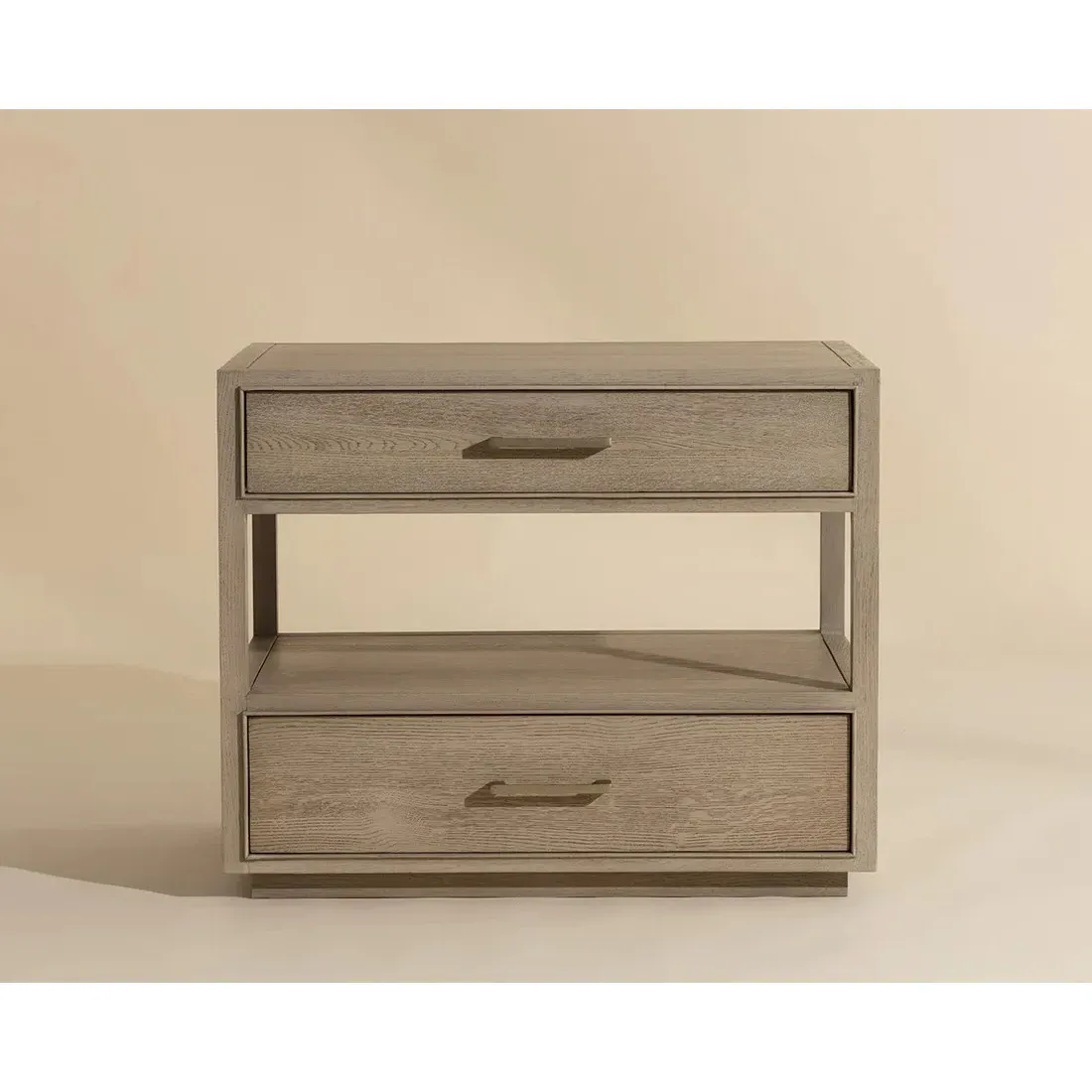 Benedick Wide Nightstand - Sand Beige, Oak