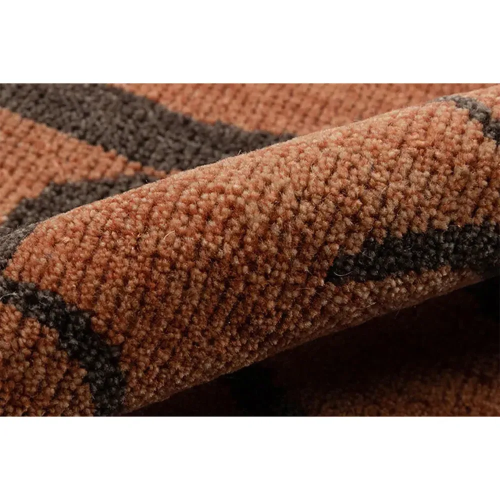 Bengal Tiger Stripe Hand Knotted Rug - Orange, Wool