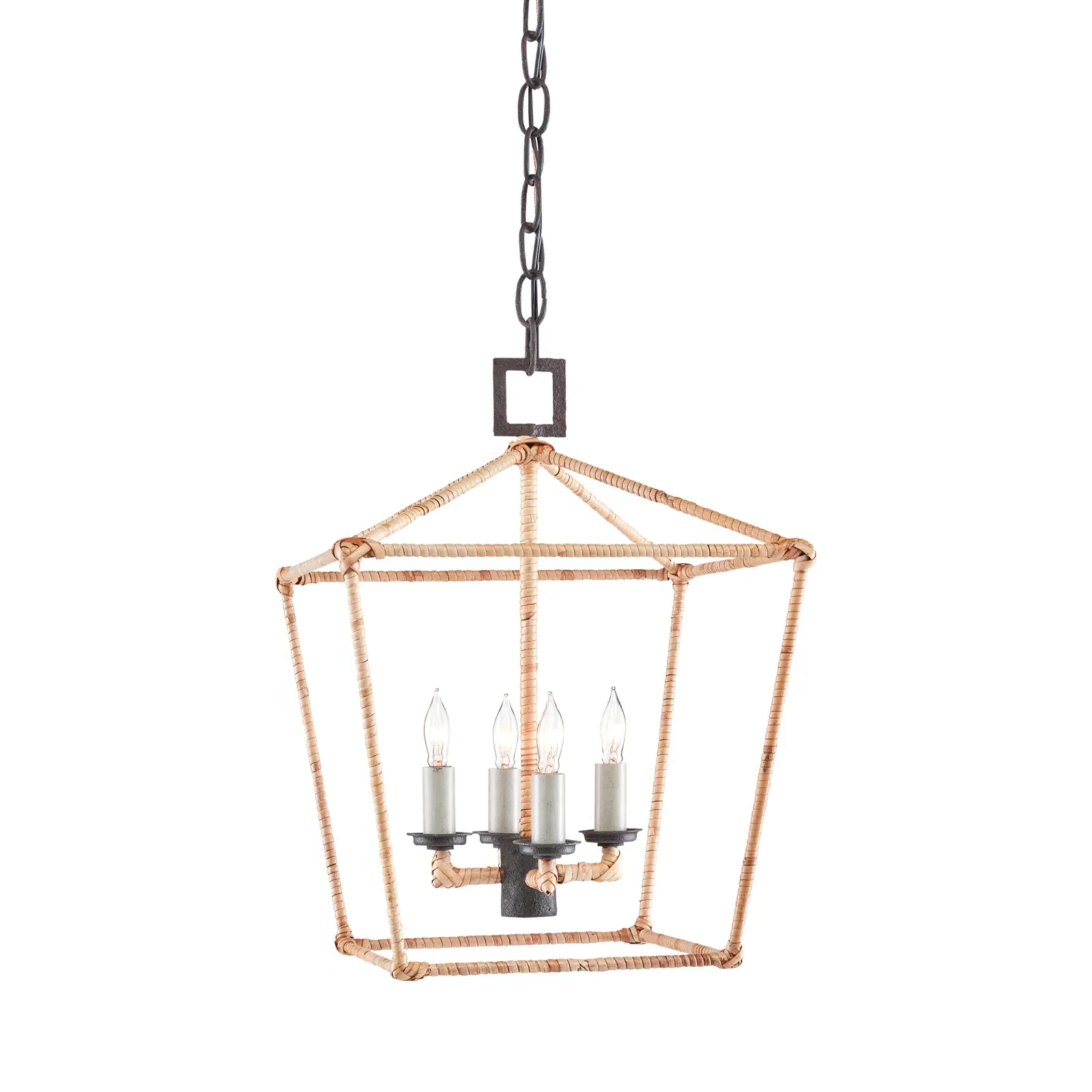 Benita Small Lantern Pendant - Brown, Rattan