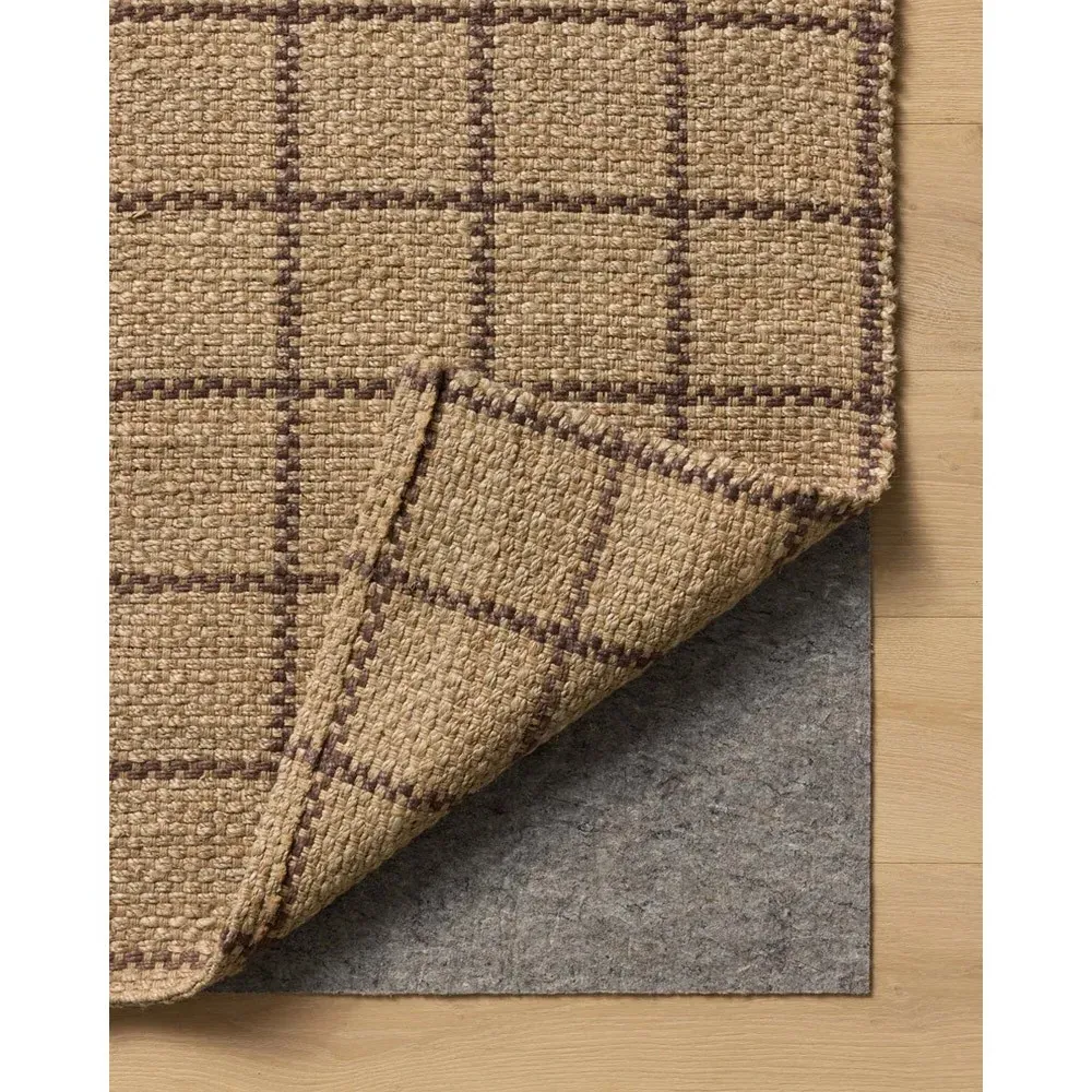 Benjamin Grid Patterned Jute Rug Sample - Brown