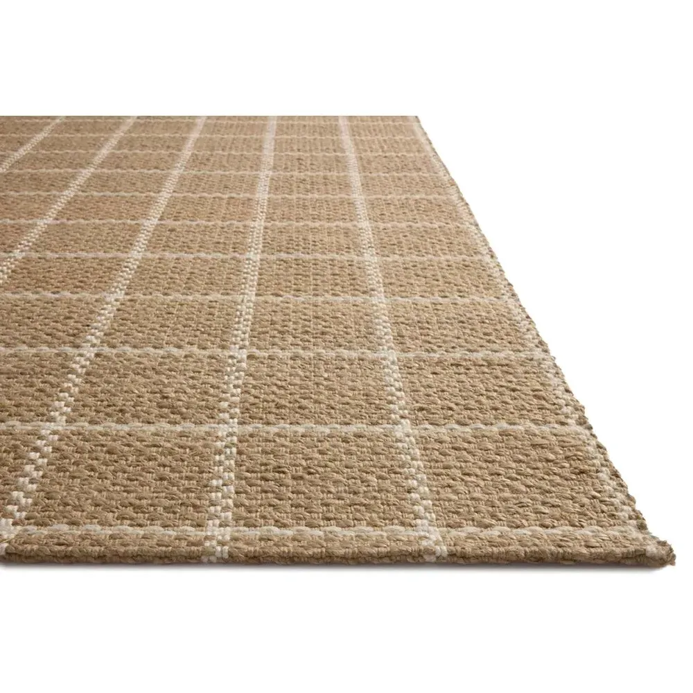 Benjamin Grid Patterned Jute Rug Sample - White