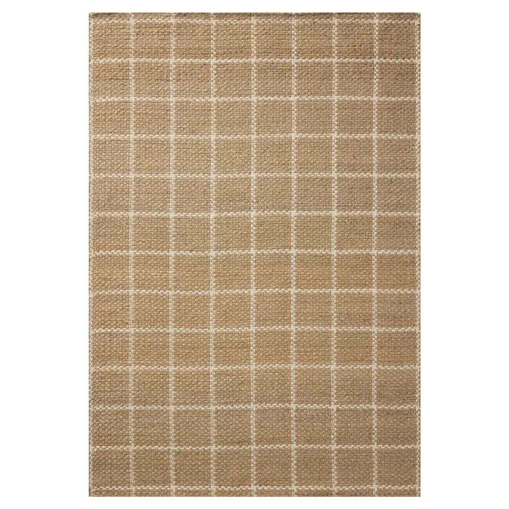 Benjamin Grid Patterned Jute Rug Sample - White image