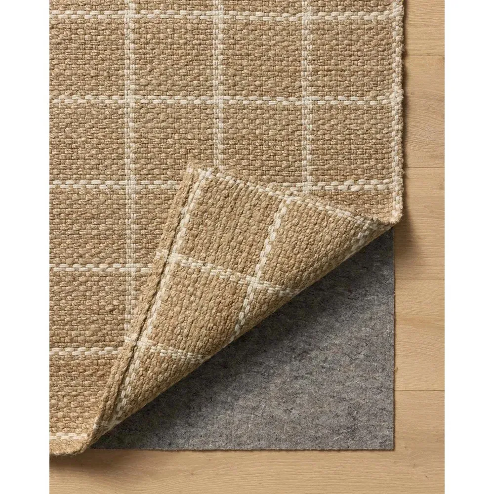 Benjamin Grid Patterned Jute Rug - White