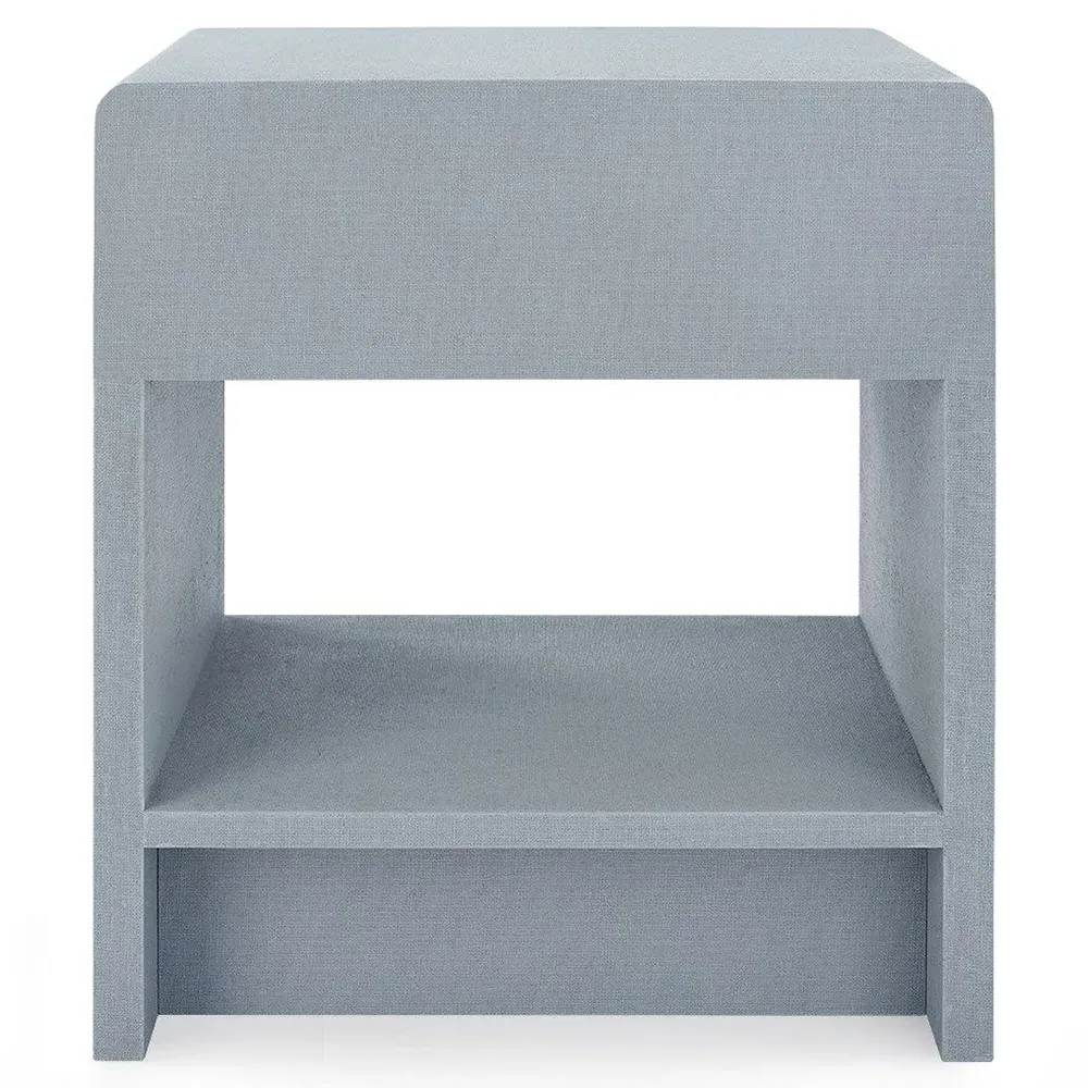 Benjamin Nightstand with Drawer - Grey, Lacquered Linen