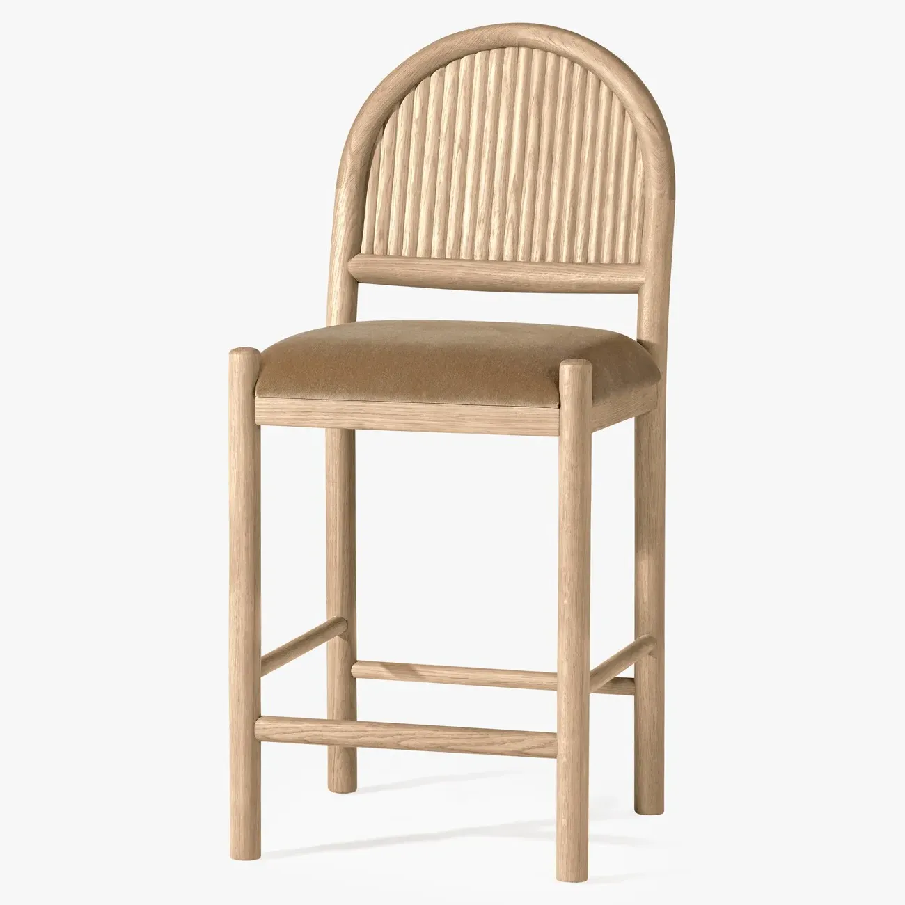 Bennett Counter Stool - Brown, Light Oak