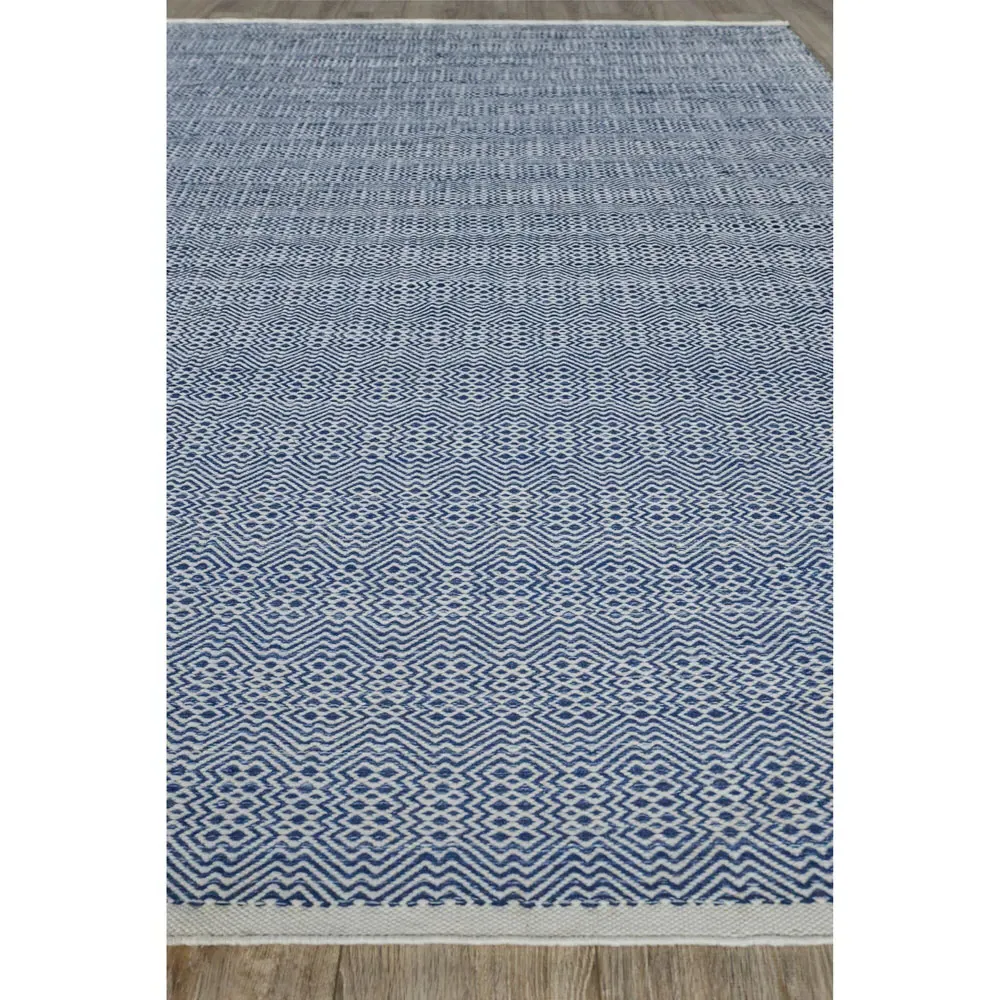 Bennett Diamond Patterned Indoor Outdoor Rug - Blue, PET
