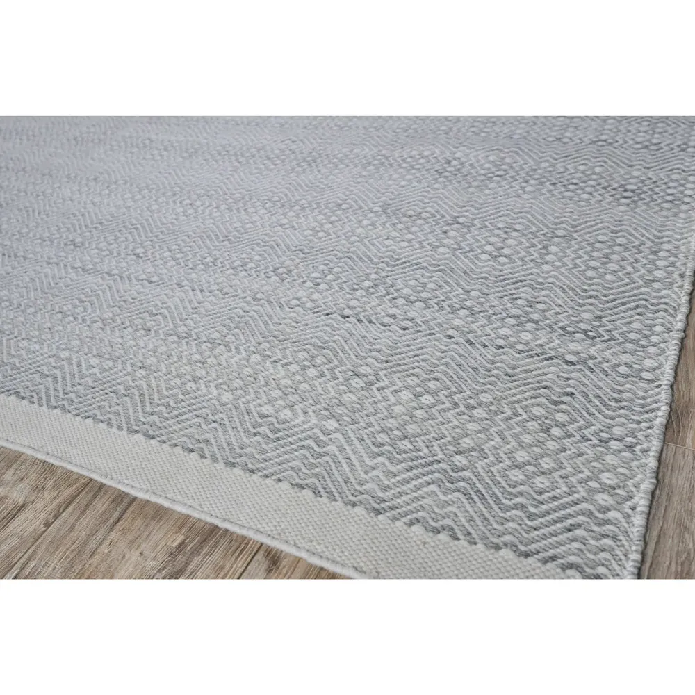 Bennett Diamond Patterned Indoor Outdoor Rug - Silver, PET