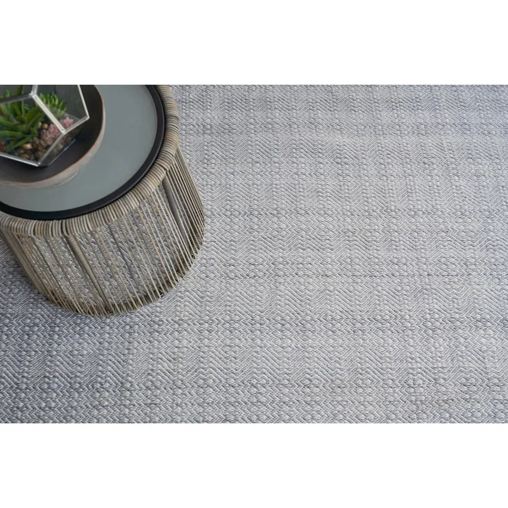 Bennett Diamond Patterned Indoor Outdoor Rug - Silver, PET